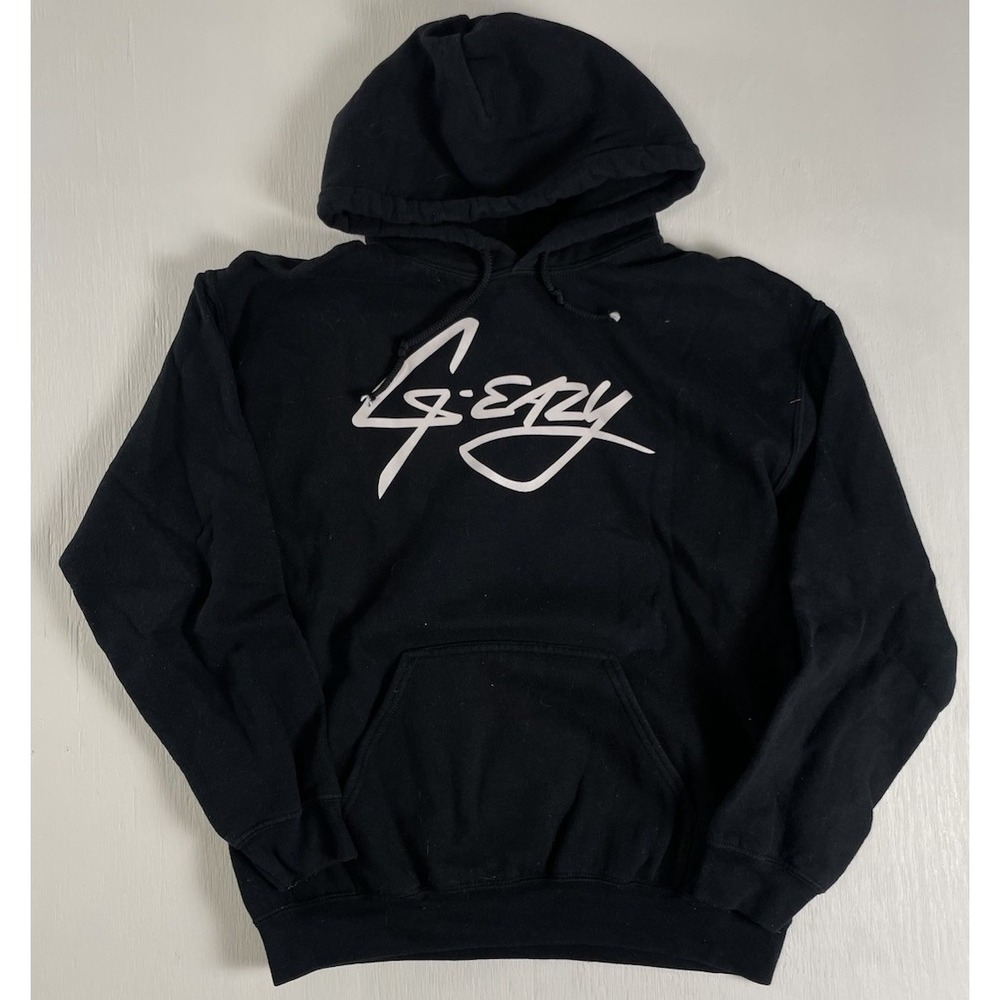 G Eazy Adult‎ Size Medium Black Long Sleeve Pullover Hoodie Sweatshirt Gildan